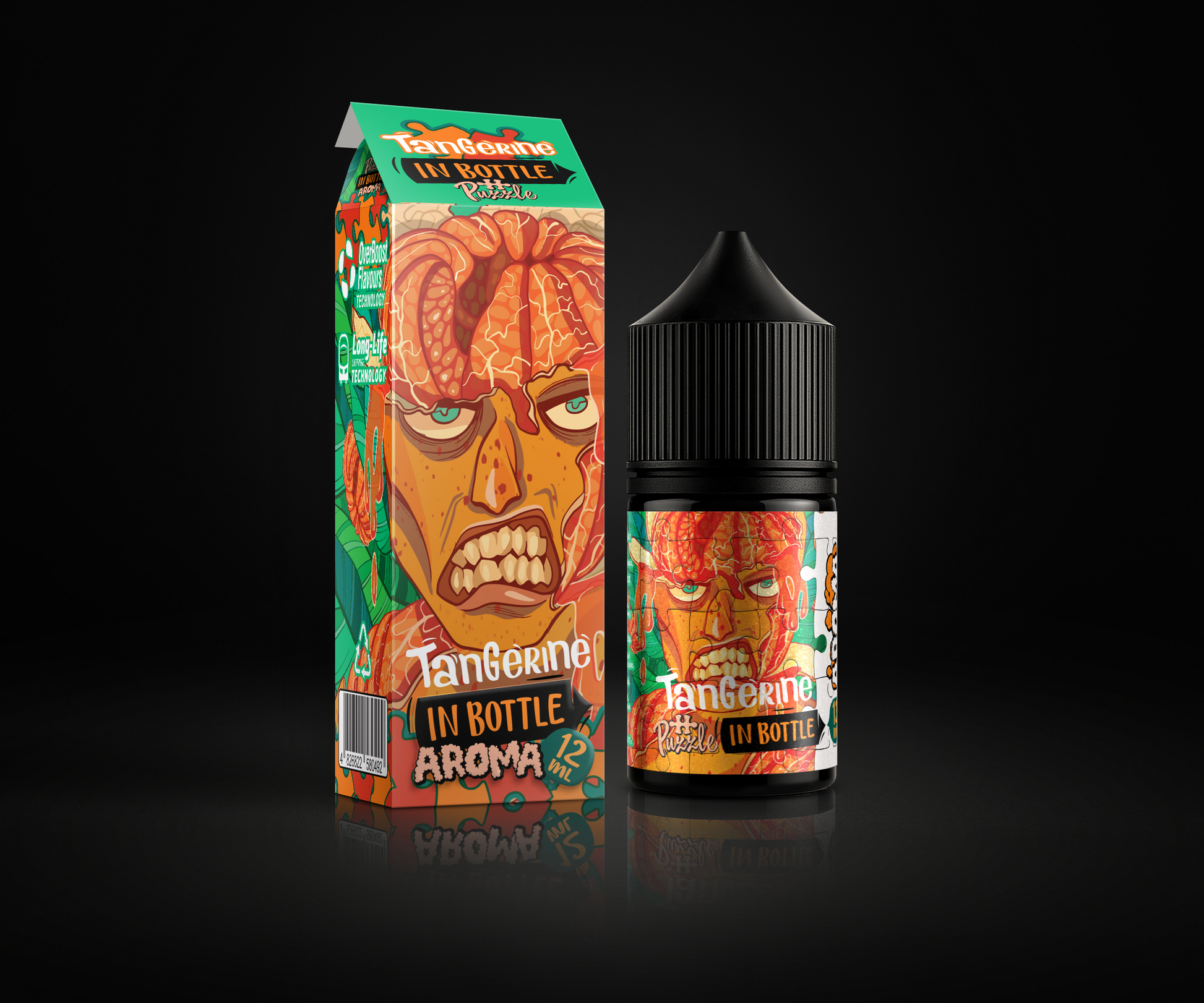 Tangerine e-liquid and flavor packaging