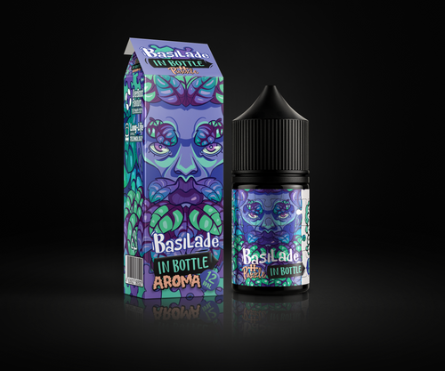 Basilade e-liquid and flavor packaging
