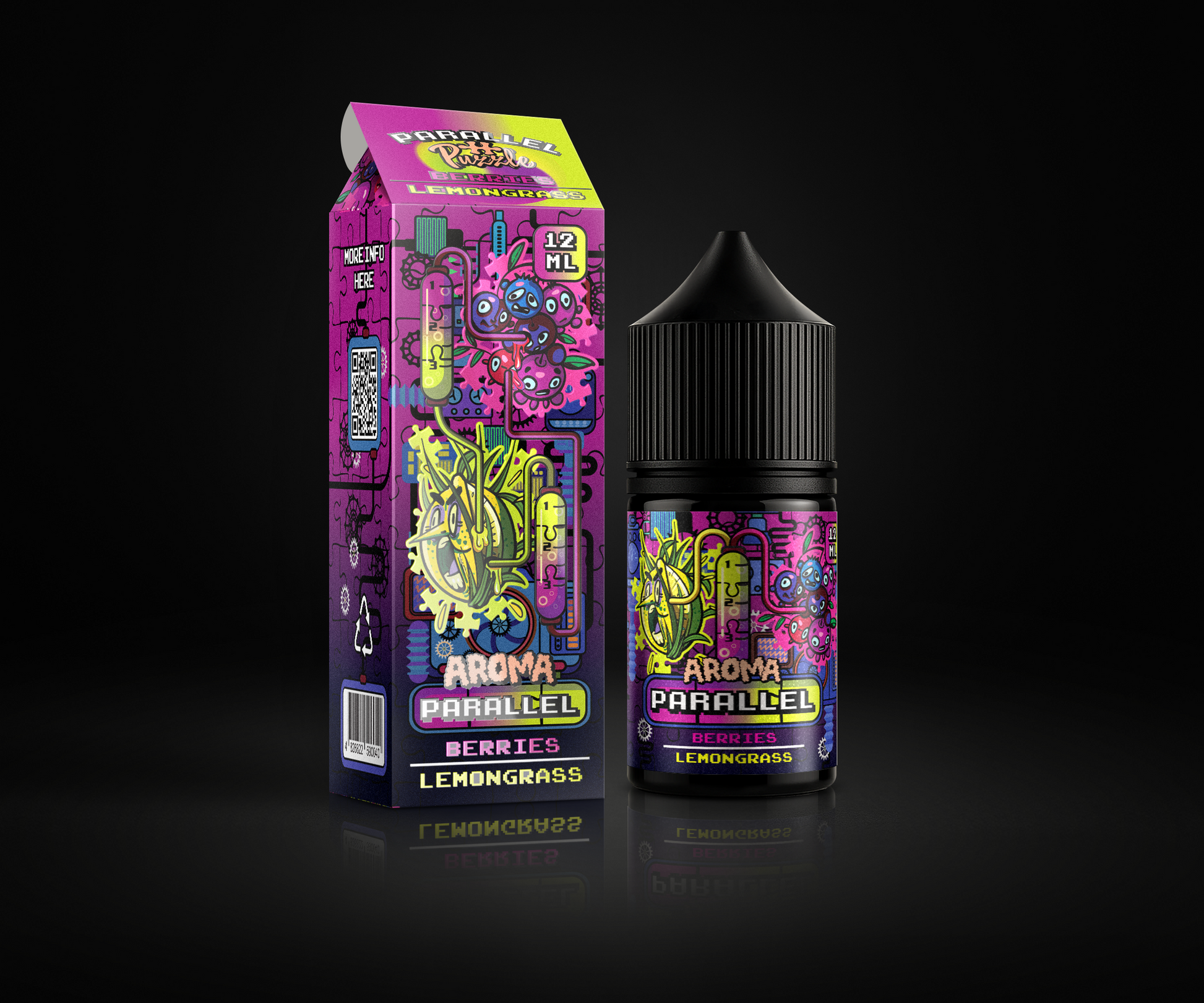Parallel Berries Lemongrass e-liquid and flavor packaging