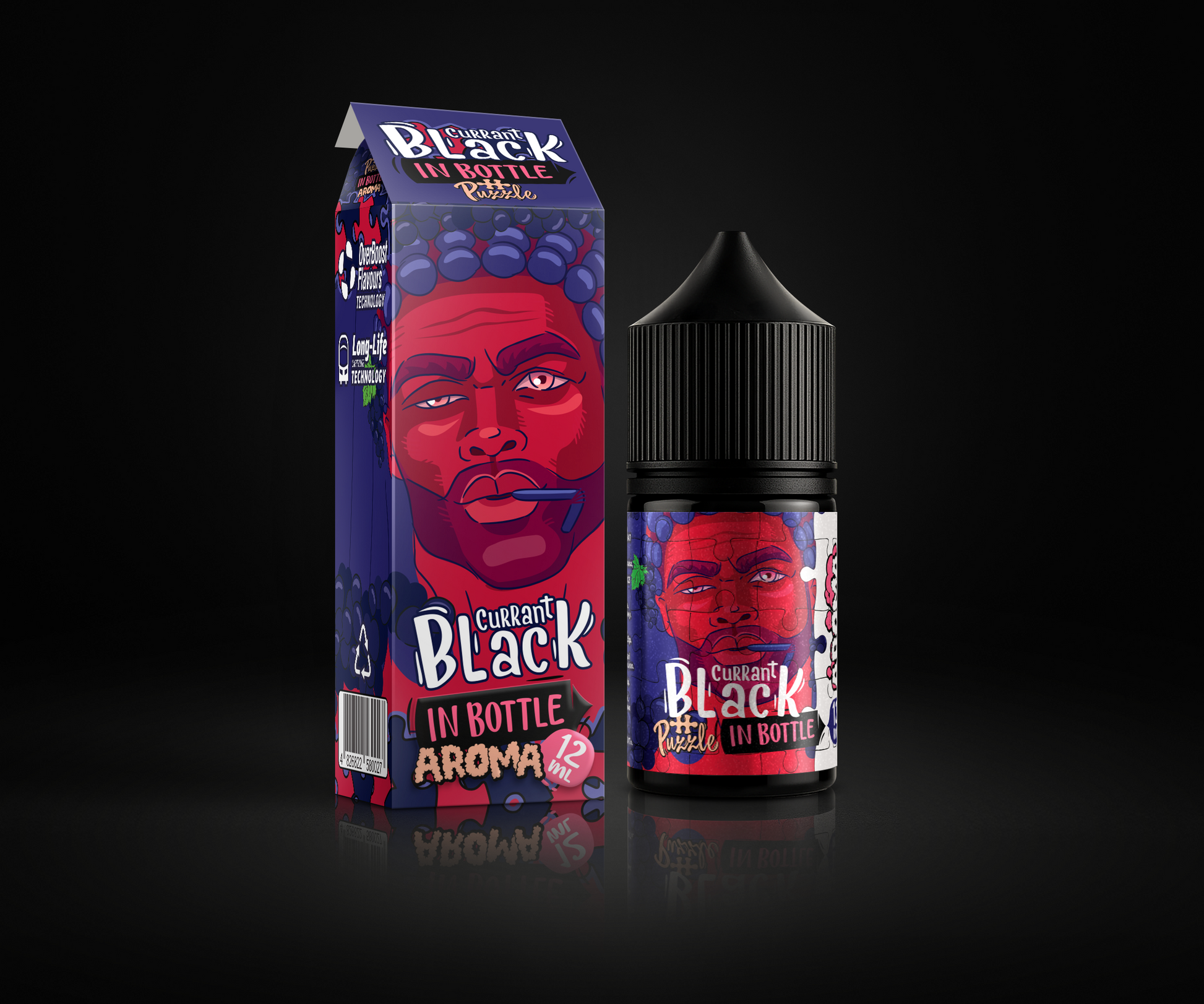 Black Currant e-liquid and flavor packaging