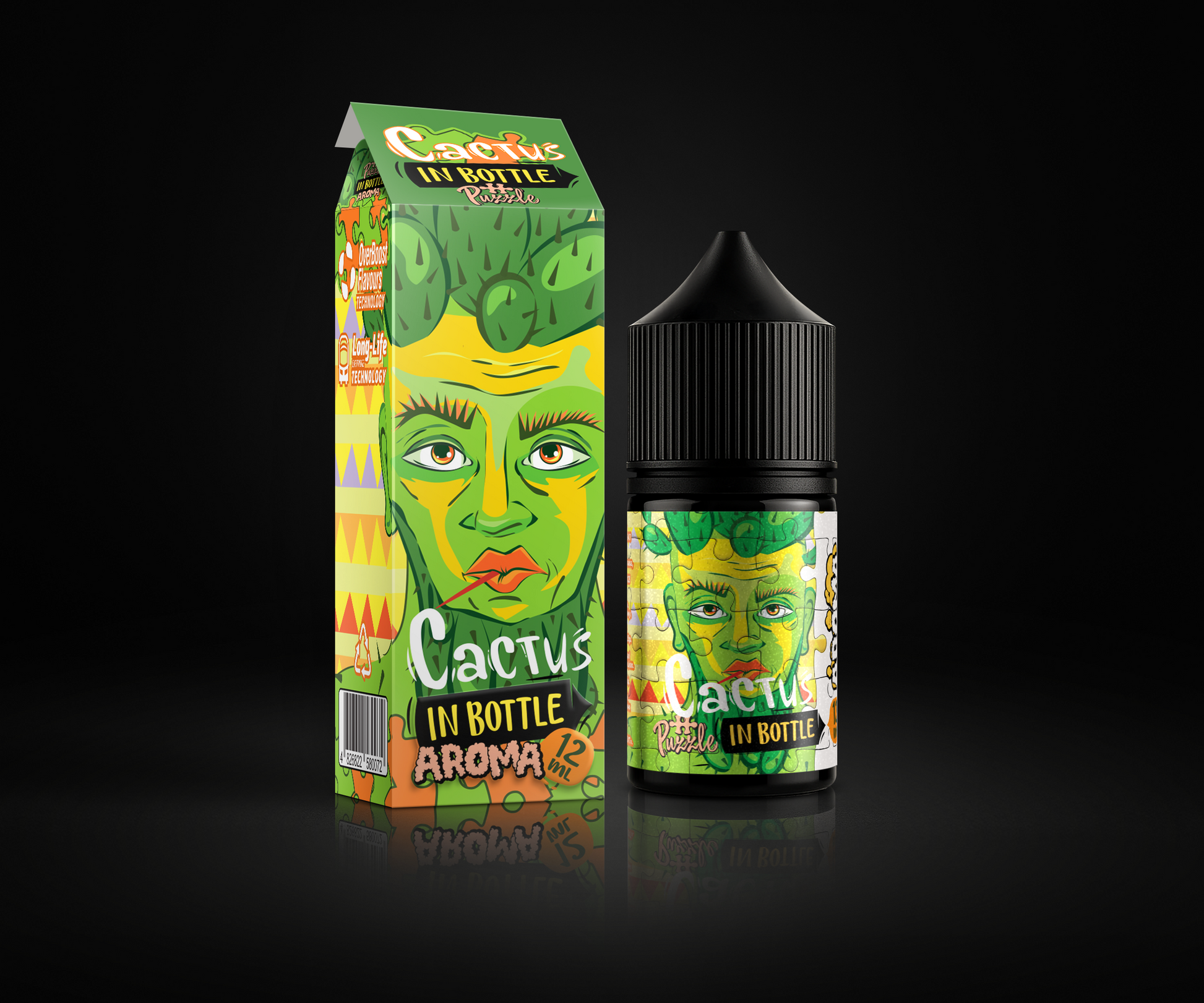 Cactus e-liquid and flavor packaging
