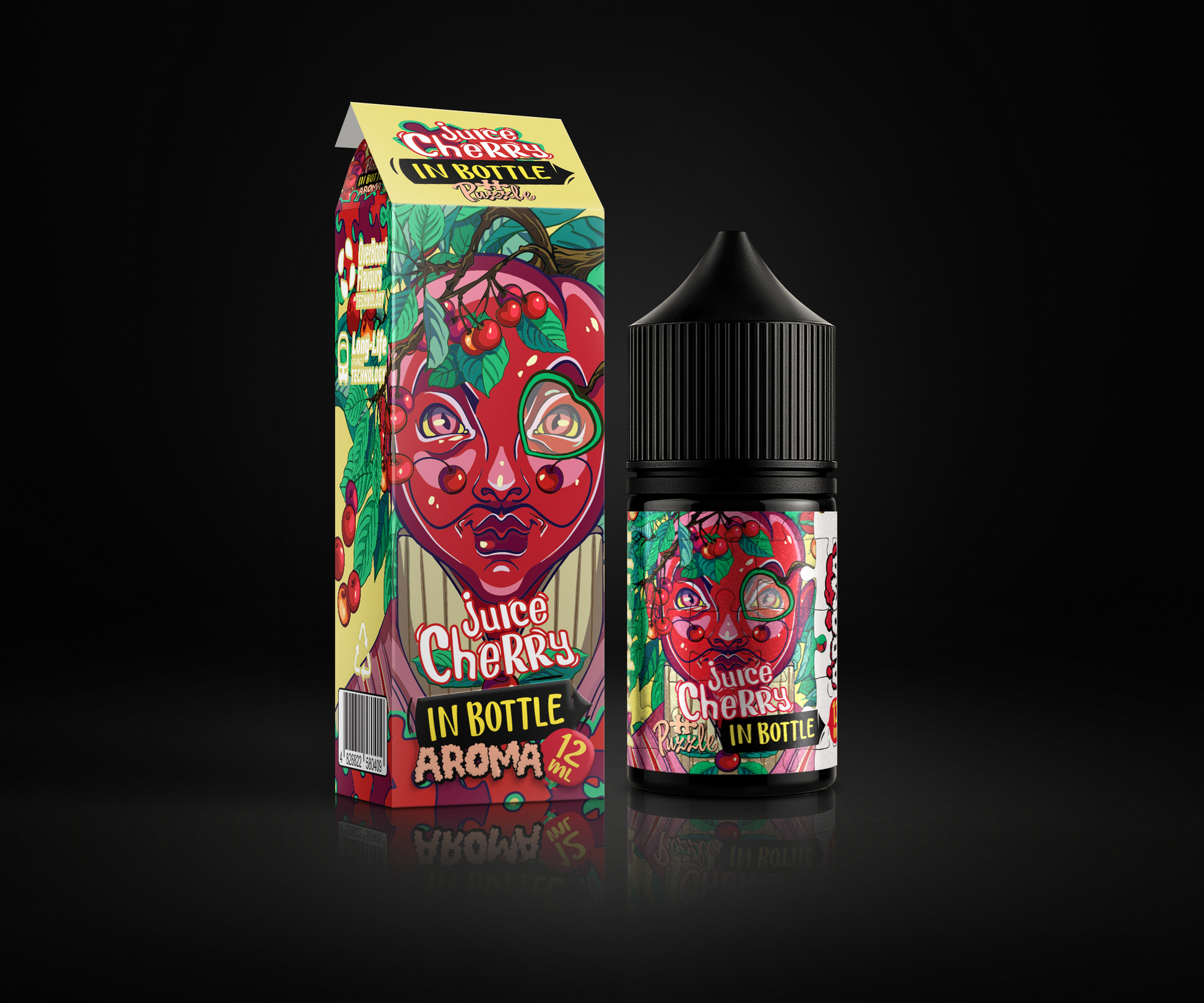 Cherry Juice e-liquid and flavor packaging