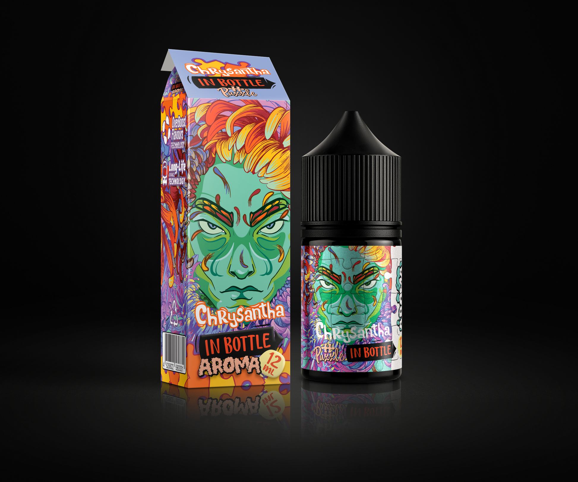 Chrysantha e-liquid and flavor packaging