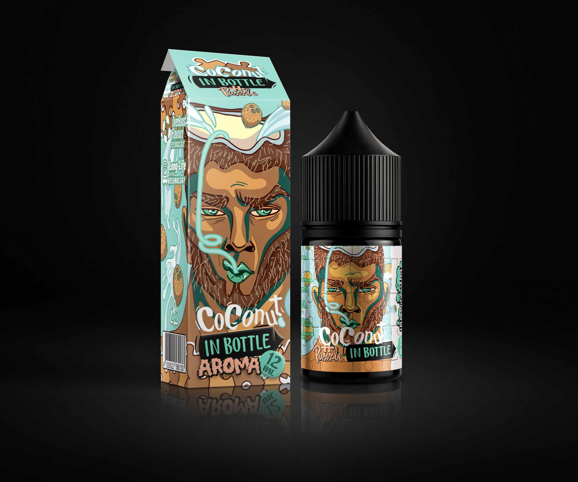 Coconut e-liquid and flavor packaging
