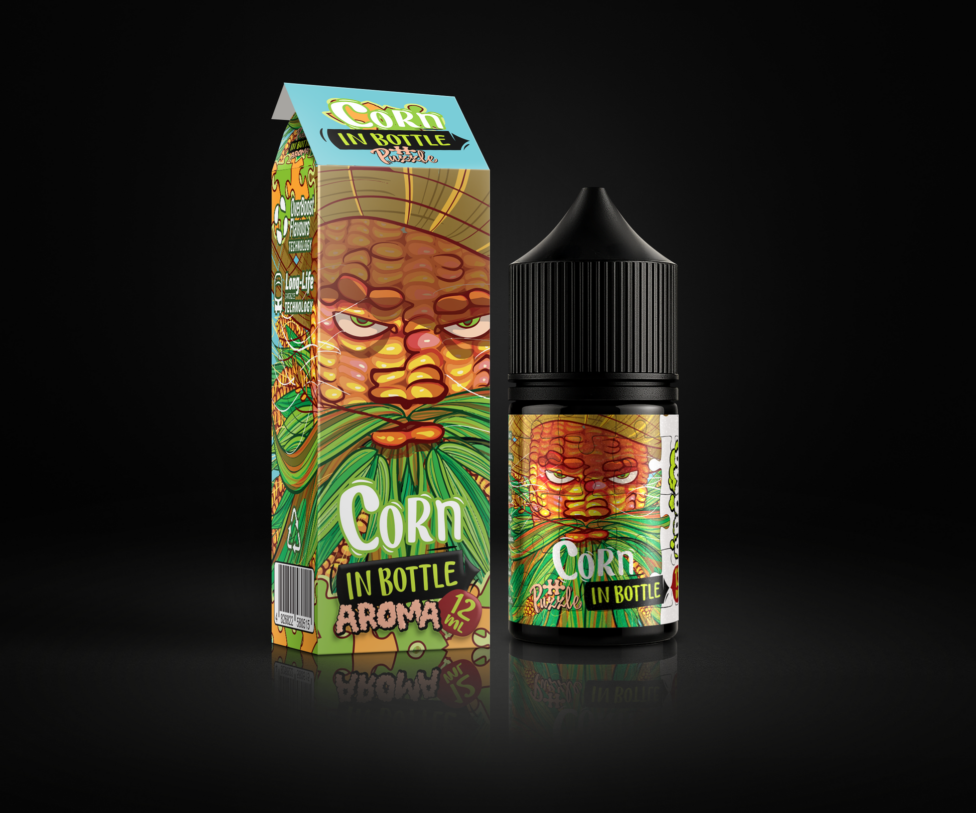 Corn e-liquid and flavor packaging