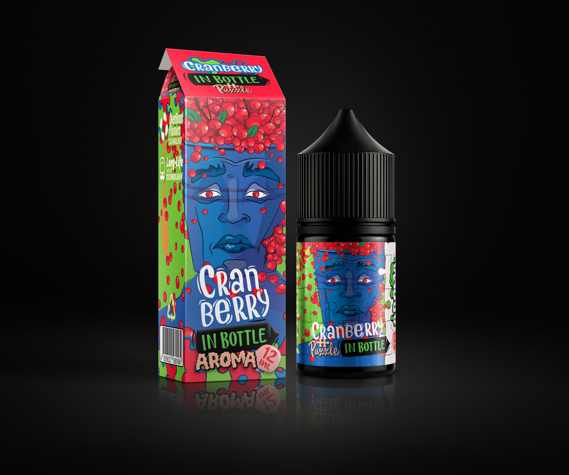 Cranberry e-liquid and flavor packaging