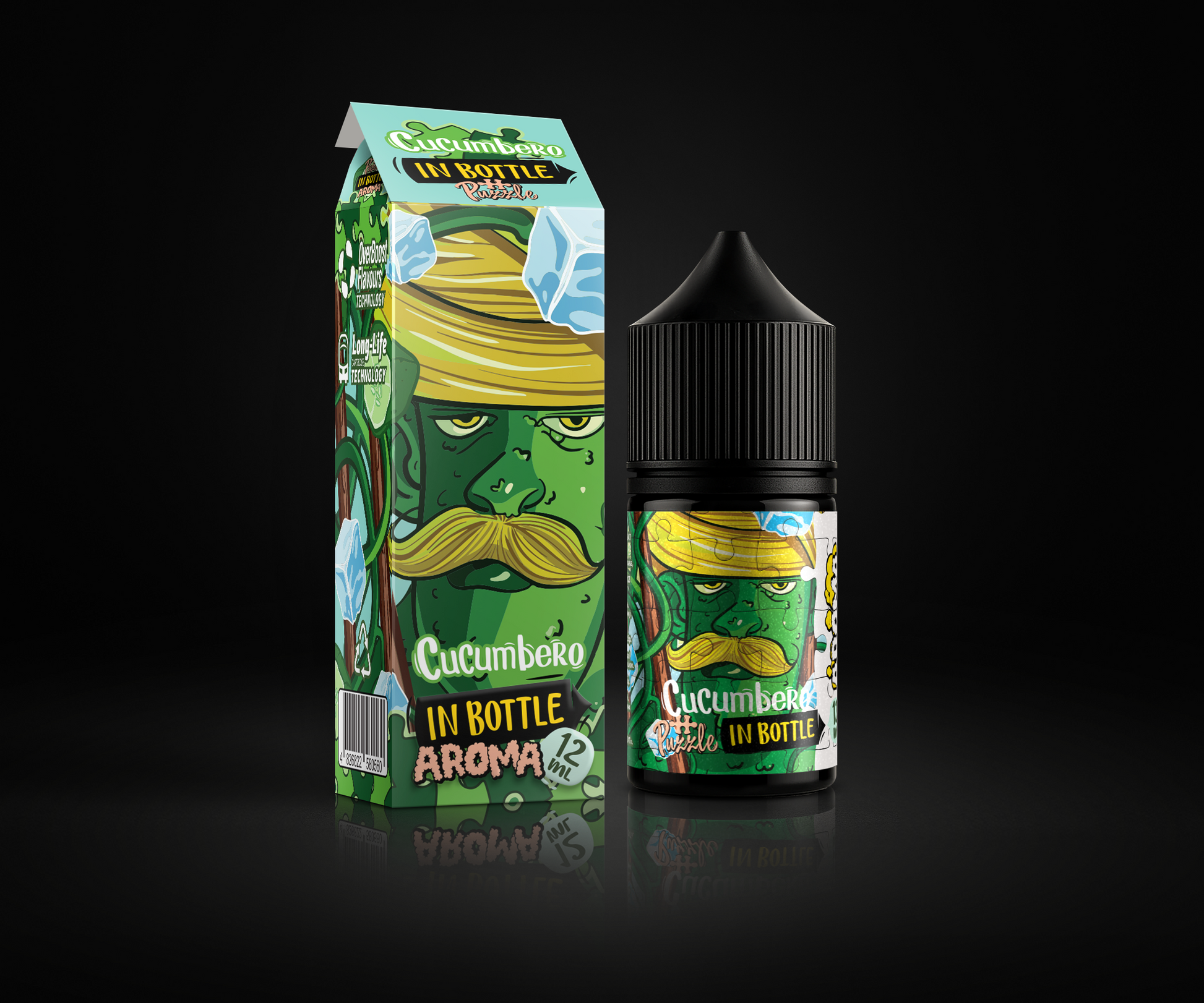 Cucumbero e-liquid and flavor packaging