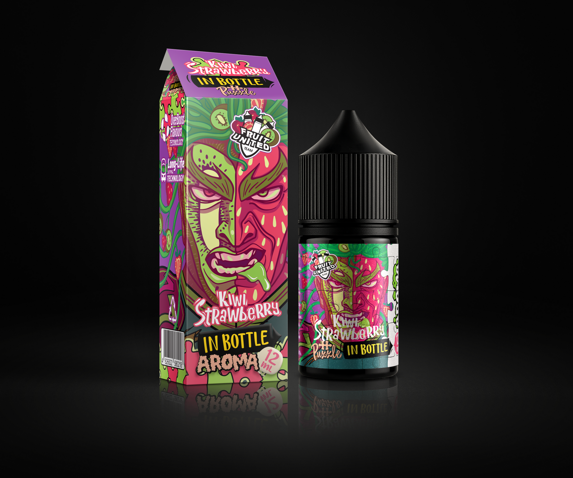 Kiwi Strawberry e-liquid and flavor packaging