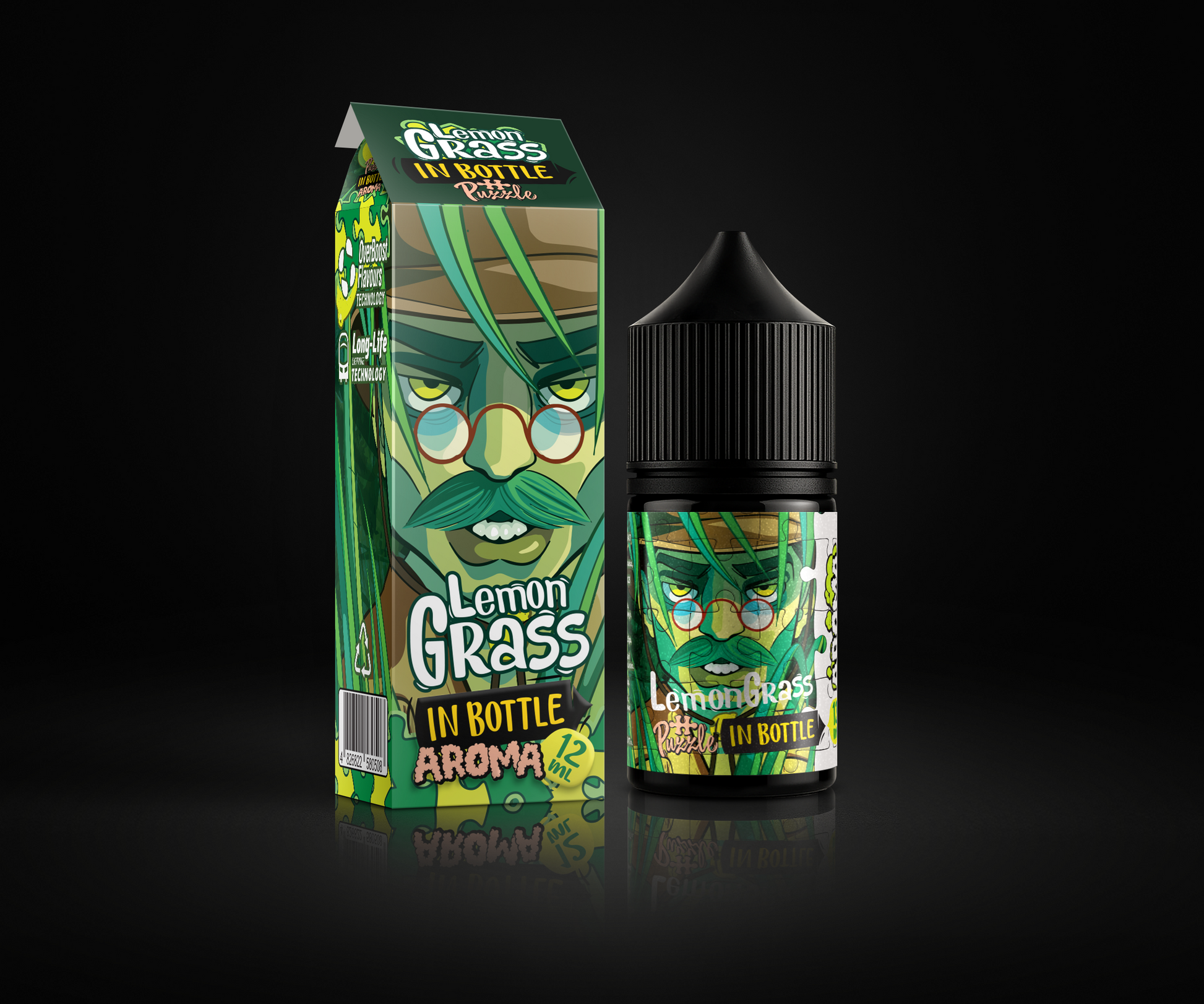 Lemongrass e-liquid and flavor packaging