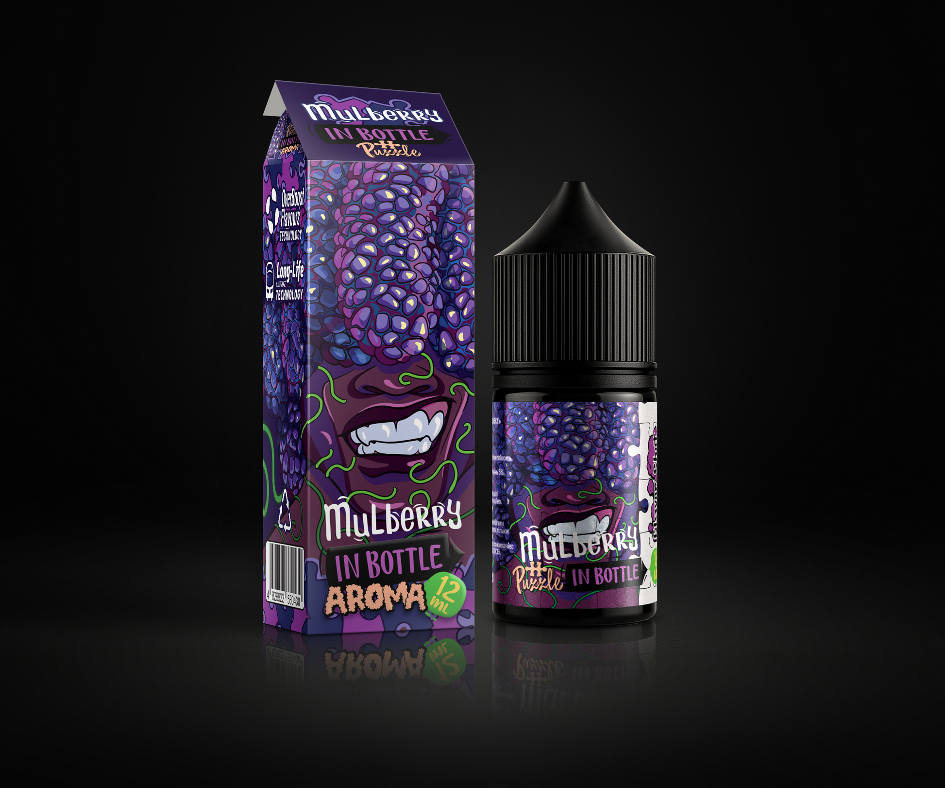 Mulberry e-liquid and flavor packaging