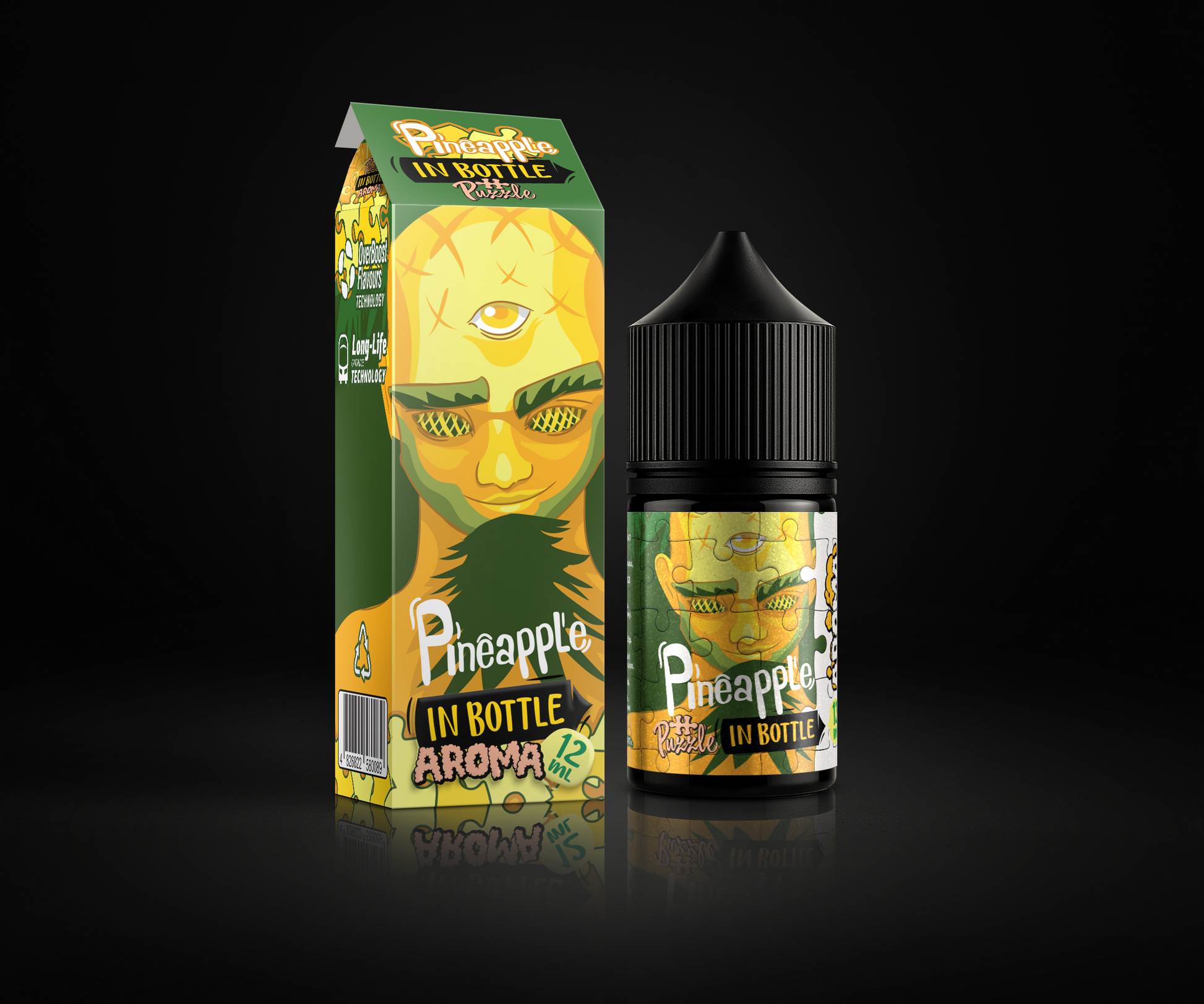 Pineapple e-liquid and flavor packaging