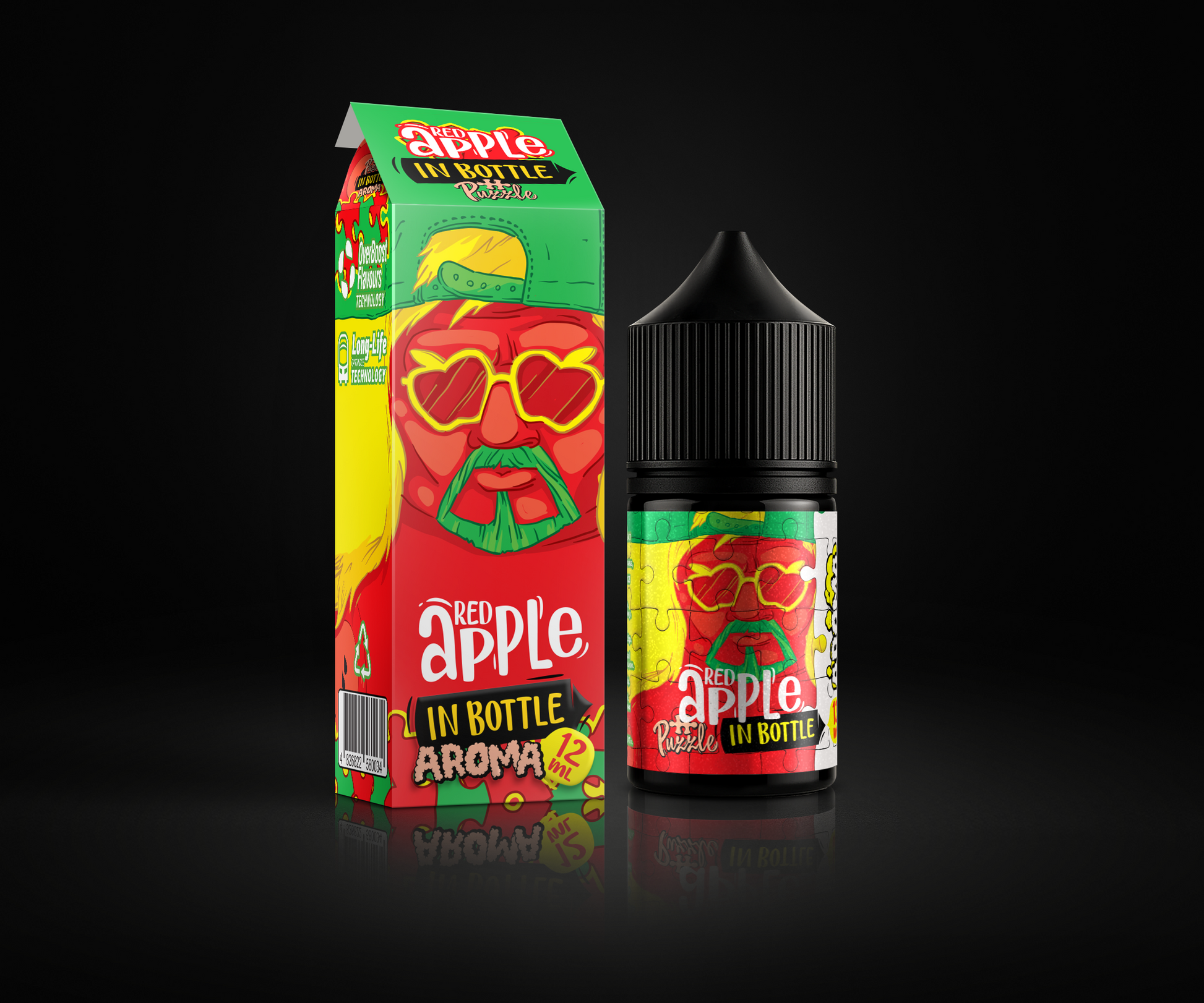 Red Apple e-liquid and flavor packaging