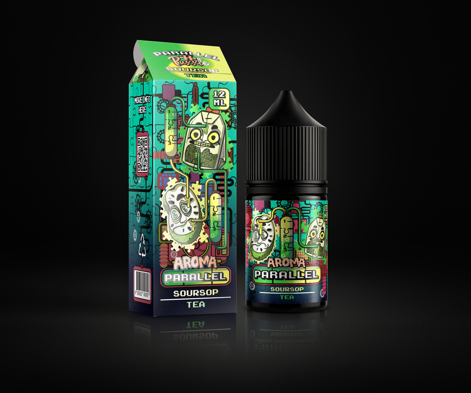 Parallel Soursop Tea e-liquid and flavor packaging