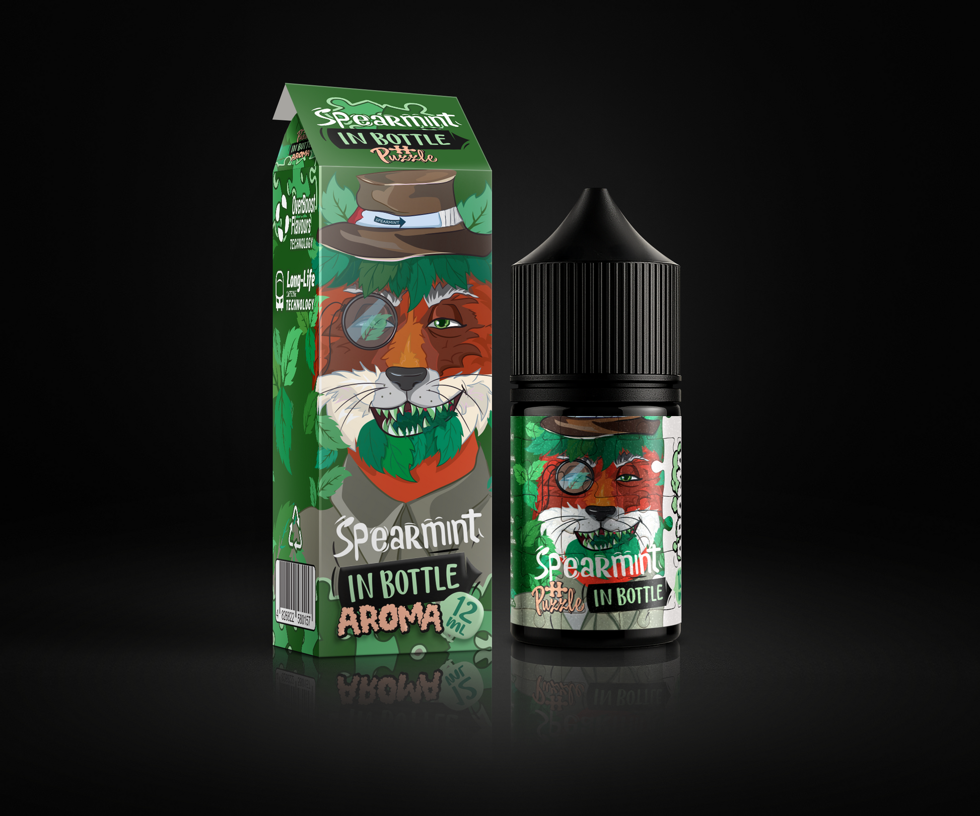 Spearmint e-liquid and flavor packaging