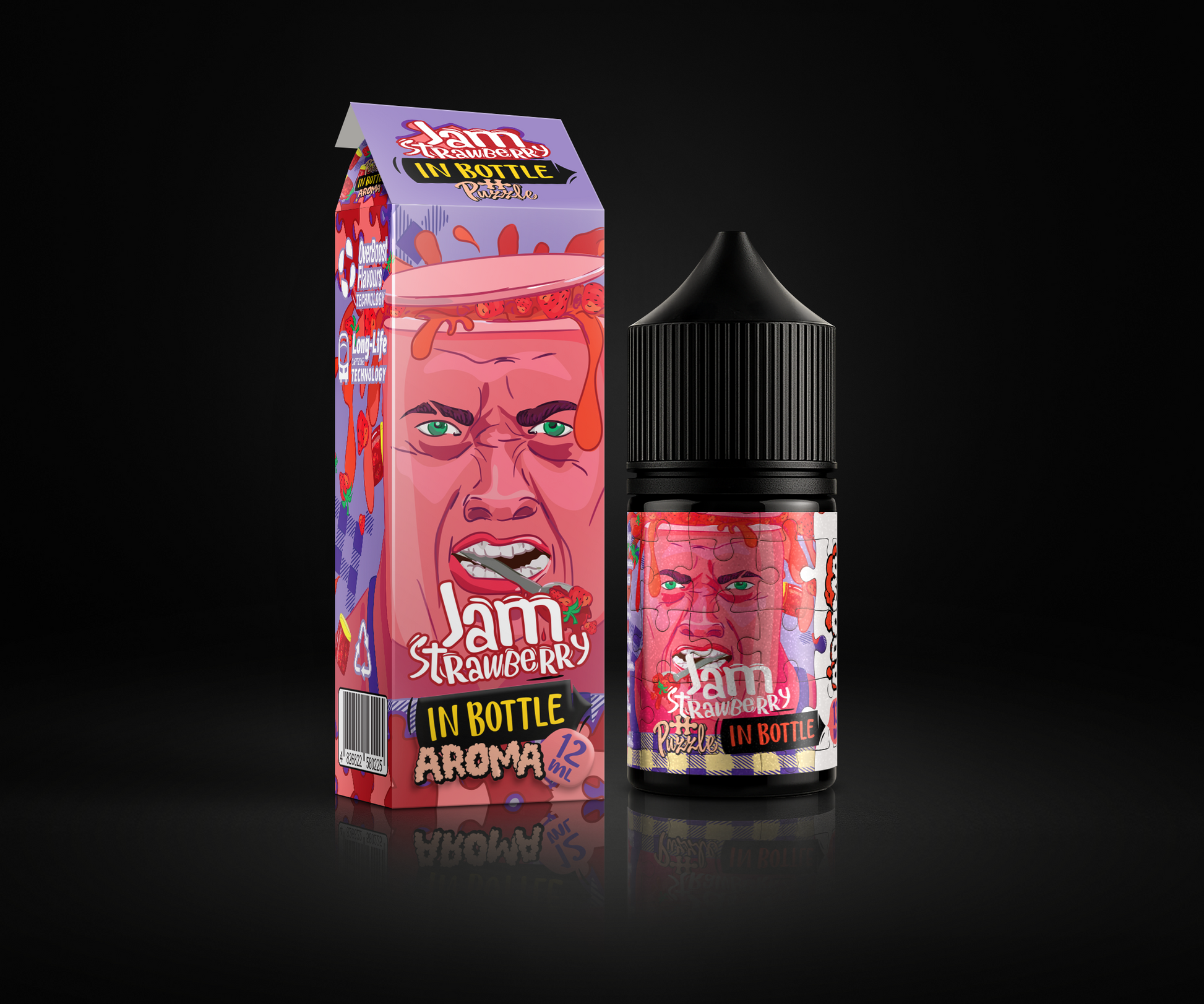 Strawberry Jam e-liquid and flavor packaging