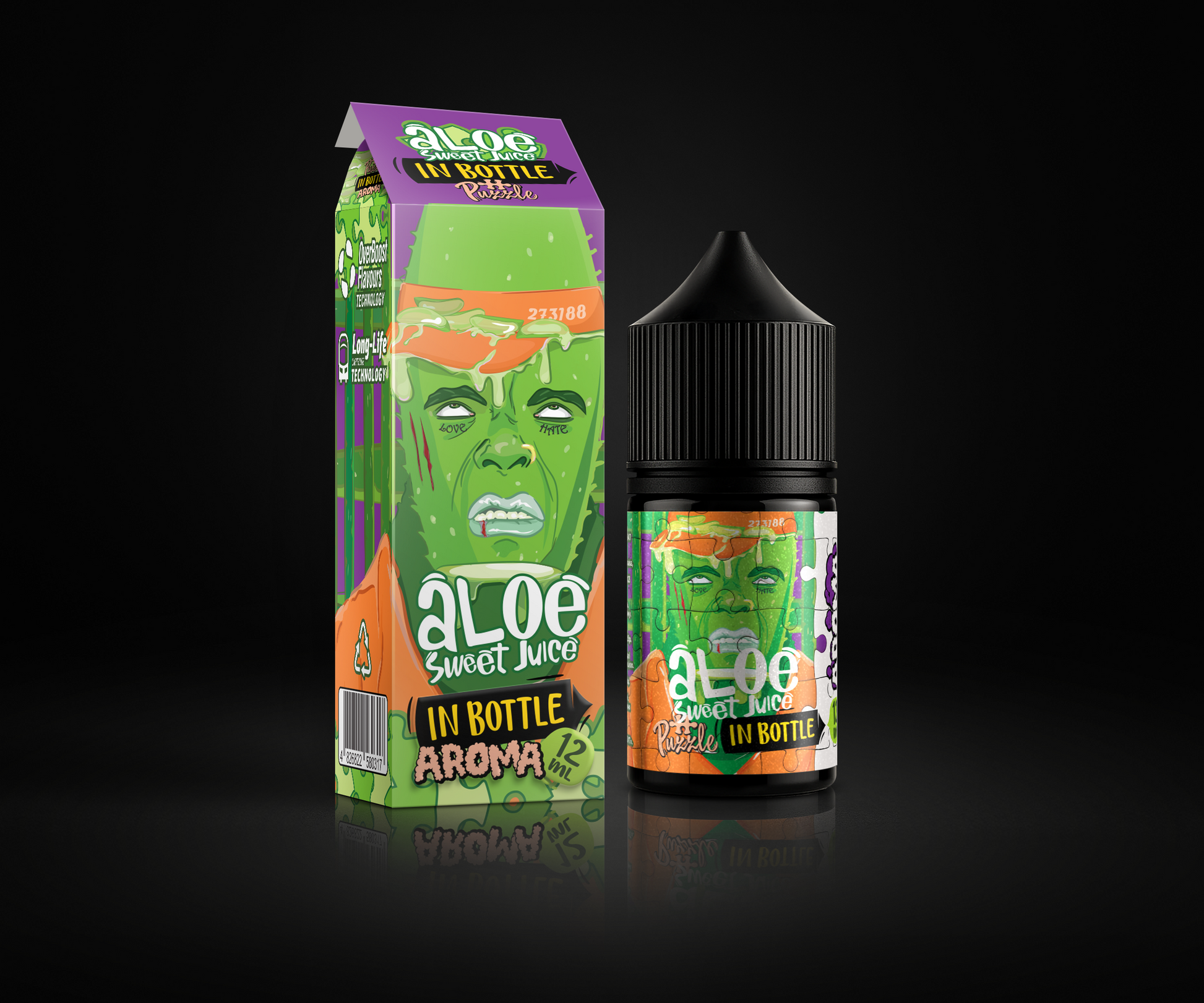 Sweet Aloe Juice e-liquid and flavor packaging