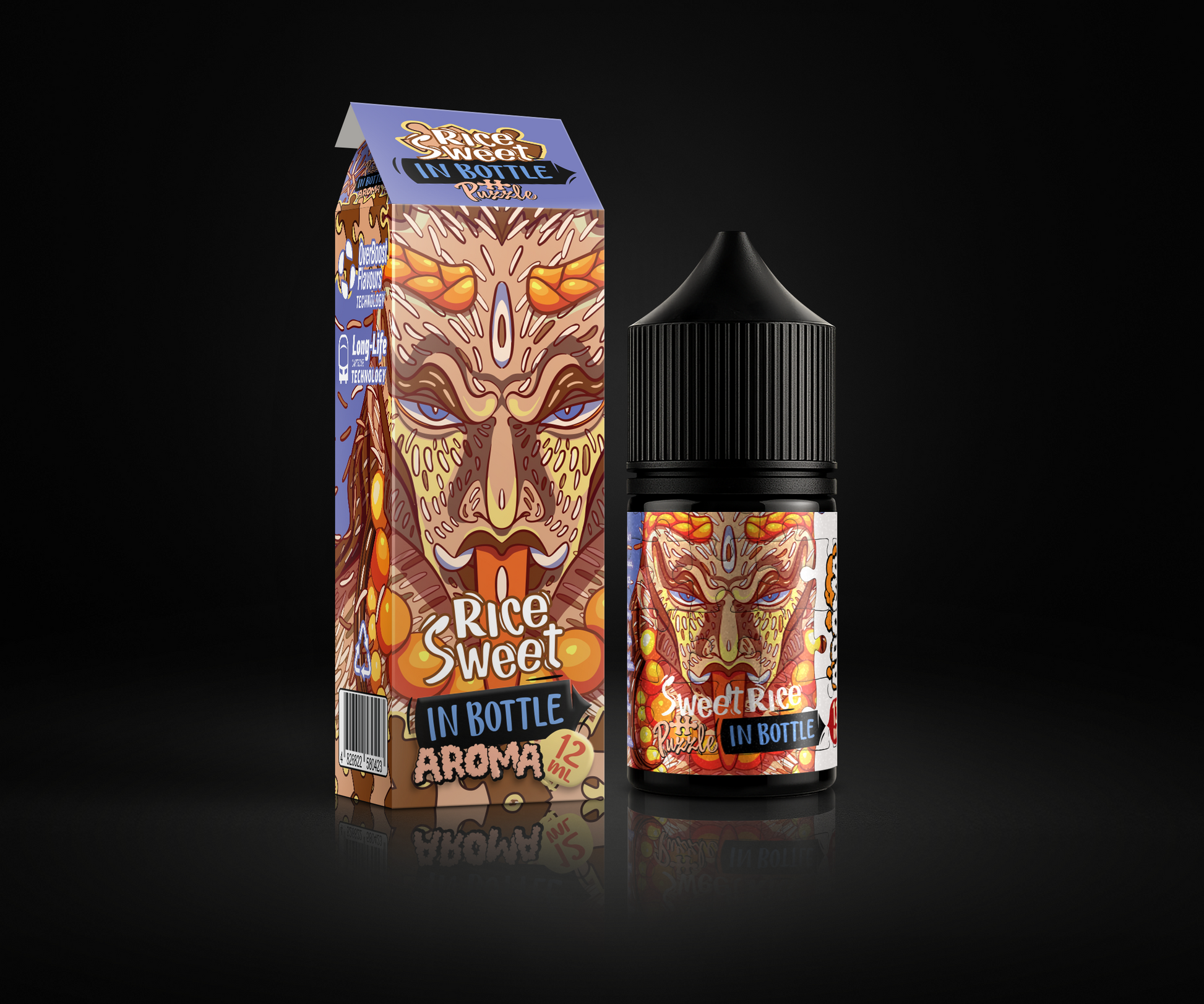 Sweet Rice e-liquid and flavor packaging