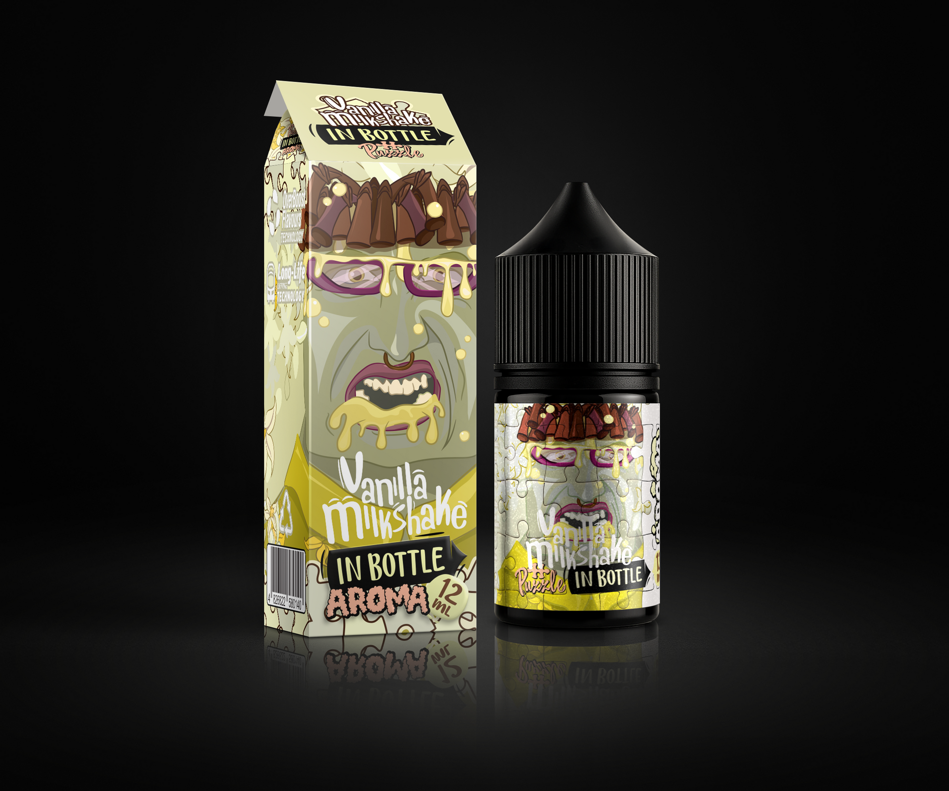 Vanilla Milkshake e-liquid and flavor packaging